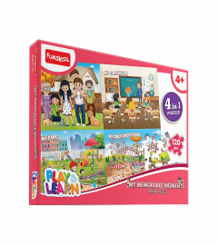 Funskool Play & Learn-My Memorable Moments 4in1,Educational,4x30 Pieces,Puzzle,for 4 Year Old Kids and Above,Toy