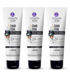 Ayouthveda Activated Charcoal Face Wash | Anti-Polluition, Deep Pore Cleaning