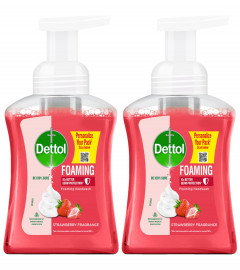 Dettol Foaming Handwash Pump - Strawberry (Pack of 2-250ml each) | Rich Foam | Moisturizing Hand Wash | Soft on Hands