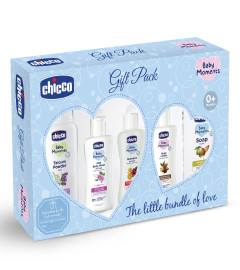 Chicco Baby Moments Caring Gift Pack Blue Baby Gift Sets for Baby Shower, Newborn Gifting