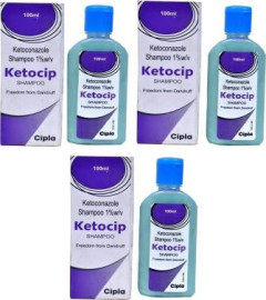 KETOCIP SHAMPOO 1 % PACK OF THREE (100 ML x 3) free ship