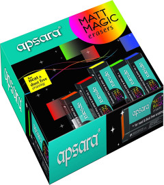 Apsara Matt Magic Jumbo Eraser Black (Pack of 40) Fs