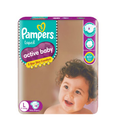 Pampers Active Baby Taped Diapers, Large Size Diapers