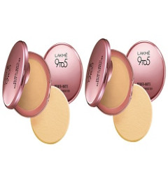 Lakme 9 to 5 Primer with Matte Powder Foundation Compact, Ivory Cream, 9g (pack of 2)