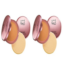 Lakme 9 to 5 Primer with Matte Powder Foundation Compact, Honey Dew, 9g (pack of 2)