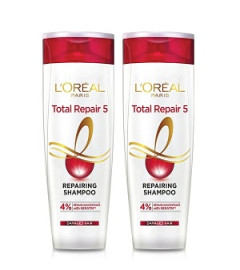 L'Oréal Paris Shampoo, For Damaged and Weak Hair, With Pro-Keratin + Ceramide, Total Repair 5, 340 ml x 2 pack