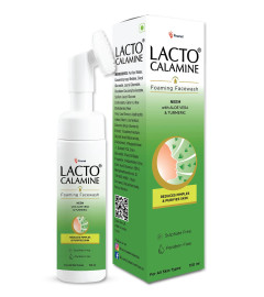 Lacto Calamine Neem Aloe Turmeric Foaming Face wash| Reduces pimples| Purifies skin| With Built-in foaming Brush|Sulphate free face wash|Paraben Free| 150 ml x Pack of 2