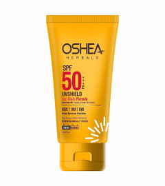 Oshea Herbals UVShield Sun Block Formula SPF 50 PA+++I Enriched with Papaya, Green tea extract I for sun protection I Water resistant 120 Grams