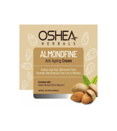 Oshea Herbals Almondfine Anti Ageing Cream for Normal Skin type I Reduce Age Sign & Minimizes pores I Hydrates skin I Enriched with Sweet Almond oil & Vitamin E I 50 G (White)