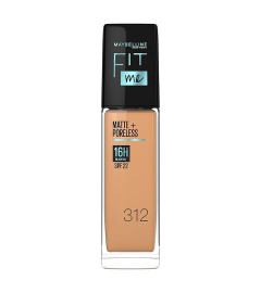 Maybelline New York Fit Me Matte + Poreless Liquid Foundation, 312 Golden | Matte Foundation |16 HR Oil Control Foundation | Foundation With SPF 22