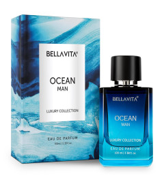 Bella Vita Luxury OCEAN Aquatic Eau De Parfum for Men with Marine, Orchid & Musk|Long Lasting Fresh Citrusy & Woody EDP Fragrance Scent Perfume