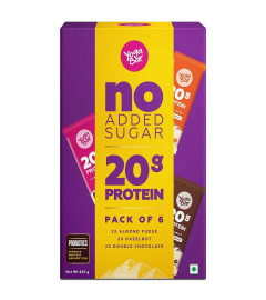 Yogabar No Added Sugar 20g Protein Bars | High Protein & Energy Bars | Added Probiotics & Whey | 20g Protein & 10g Fibre Nutrition Bars| Pack of 6 x 70g Each | No Preservatives