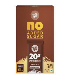 Yogabars 20g No Added Sugar Protein Bars | Hazelnut | Pack of 6 |