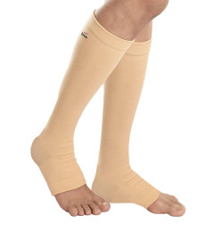 Tynor Compression Stocking Below Knee Classic, Beige, Medium, Pack of 2