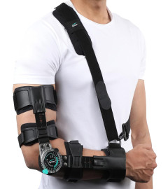 Tynor ROM Elbow Brace, Black, Left, Universal Size. Free Shipping