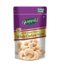 Happilo 100% Natural Premium Whole Cashews 500 g Value Pack | Whole Crunchy Cashew | Premium Kaju nuts | Nutritious & Delicious | Gluten Free & Plant based Protein . (Free Shipping)