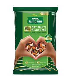 Tata Sampann Dry Fruits & Nuts Mix (Contains Almonds, Black Raisins, Cashews, Cranberries, Green raisins, and Pistachio kernels), Premium Hand-picked Dry Fruits & Nuts, up to 20 Quality Parameters Tested, 200 g . (Free Shipping)