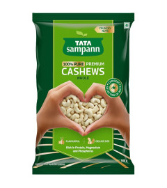 Tata Sampann Pure Cashews Whole | Premium Kaju | Rich in Protein, Magnesium, and Phosphorus | Premium Nuts & Dry Fruits | 500g . (Free Shipping)