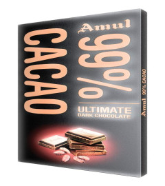 Amul 99% cacao Chocolate 125g pack of 2. (Free Shipping)