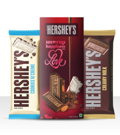 Hershey's Bar Valentine Greeting Pack Creamy Milk & Cookies N Creme Chocolate, 2 X 100 g .(Free Shipping)