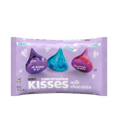 Hershey's Limited Edition Valentine's Day Candy, Milk Chocolate Conversation Kisses Candy in Decorative Foil Wrappers with Valentine's Messages, One 10.1 Oz (286g) Bag .(Free Shipping)