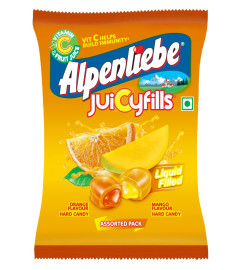 Alpenliebe Juicy Fills, Orange & Mango Flavour, Assorted Candy Pouch, 380 g, 100 pc .(Free Shipping)