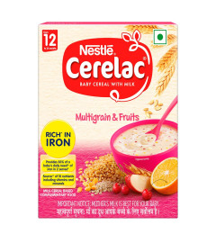 Nestlé CERELAC Baby Cereal with Milk, Multigrain & Fruits – from 12 Months, 300g BIB Pack .(Free Shipping)
