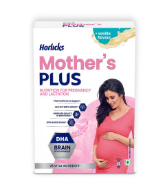 Horlicks Mother's Plus Vanilla 400g Refill, No Added Sugar | Protein Powder for Pregnancy, Breastfeeding | Health Drink with DHA for Brain Development .(Free Shipping)