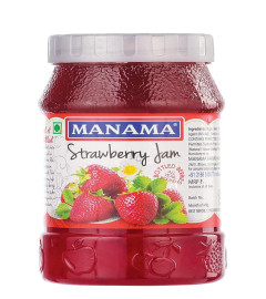 Manama Strawberry Jam | Real Fruit Ingredients | Actual Strawberry Fruit Pieces | 500GMS Bottle(Free Shipping)