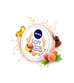 NIVEA Soft Light Moisturizer 200ml | Playful Peach | For Face, Hand & Body, Instant Hydration | Non-Greasy Cream | With Vitamin E & Jojoba Oil | All Skin Types ( Free Shipping )