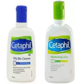Cetaphil Skin care combo with moisturizer for oily skin - Oily Skin Cleanser - Oil Remover Face wash 125ml;Moisturizing Lotion 100ml (2 Items in the set) ( Free Shipping )