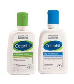 Cetaphil Moisturizing Lotion Plus OS Cleanser for Oily Skin (100 & 125 ml) ( Free Shipping )