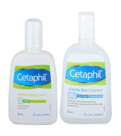 Cetaphil Moisturizing Lotion + Gentle Skin Cleanser, 100 ml /125 ml ( Free Shipping )