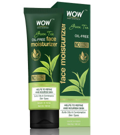 WOW Skin Science Green Tea Face Moisturizer - OIL FREE - Quick Absorbing - Non Sticky - contains Green Tea Extract - for Refining & Nourishing Skin - No Parabens, Silicones & Mineral Oil - 100mL ( Free Shipping )