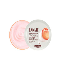 LAKMÉ Peach Milk Soft Crème Moisturizer for Face 100 g, Daily Lightweight Whipped Cream with Vitamin E for Soft, Glowing Skin - Non Oily 24h Moisture ( Free Shipping )