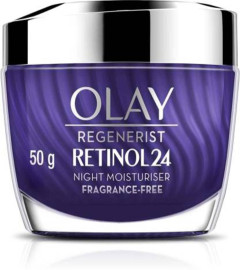 Olay Regenerist Retinol 24 Cream l Renews and Resurfaces Skin Overnight l No Redness or Irritation l 24-Hour Hydration l Suitable for Normal, Oily, Dry and Combination Skin l For Daily Use l 50g ( Free Shipping )