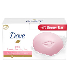 Dove Pink Bathing Beauty Bar Value Pack - More Moisturising Than Ordinary Soap, Cares For Skin & Washes Away Germs, For Soft, Smooth, Glowing Skin, 25% Extra In Pack of 5 of 125 * 5g ( Free Shipping )