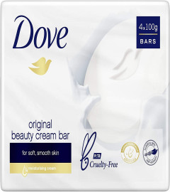 Dove Beauty Bar Gentle Skin Cleanser Moisturizing for Gentle Soft Skin Care Original Made With 1/4 Moisturizing Cream 100 g x 4 (Original) ( Free Shipping )