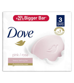 Dove Pink Rosa Bathing Soap Bar 125 g (Pack of 3) | With Moisturising Cream for Softer, Glowing Skin & Body | Nourish Dry Skin more than Ordinary Soap ( Free Shipping )