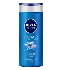 NIVEA MEN Vitality Fresh 250ml Body Wash| Shower Gel for Face, Body & Hair| Power of Ocean Minerals| Long Lasting Summer Freshness |Clean, Healthy & Moisturized Skin ( Free Shipping )