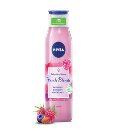 Nivea Fresh Blends Raspberry with Natural Fruit Extracts, Vegan Body wash, Fruity Shower Gel for Women with Blueberry and Almond Milk, 300ml ( Free Shipping )