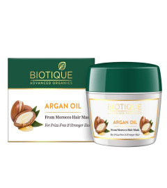 Biotique Argan Oil Hair Mask from Morocco (Ideal for Frizz -Free and Stronger Hair), 175g (Free Shipping )