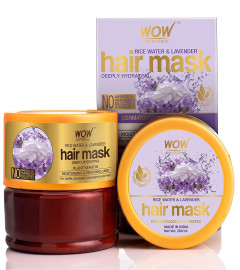 WOW Skin Science Rice Hair Mask with Rice Water, Rice Keratin & Lavender Oil for Damaged, Dry and Frizzy Hair - No Mineral Oil, Parabens, Silicones, Synthetic Color, PEG - 200mL (Free Shipping )