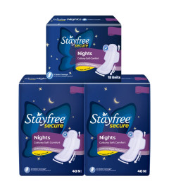 Stayfree Secure Night Sanitary Napkins for Women (98 Pads), Combo Offer pack – Buy 80 Pads Get 18 Pads ( Free Shipping )