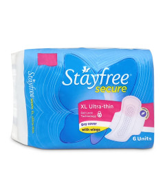 Stayfree Secure XL Ultra Thin Sanitary napkins with Wings (6 Count)(Free Shippng)