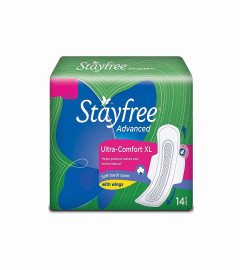 Stayfree Advanced XL Ultra Comfort Sanitary napkins with Wings (14 Count)(Free Shippng)