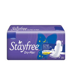 "Stayfree Dry Max All Night XXL (28 pads) Dry Cover Sanitary Pads For Women With Wings with Wings , Extra Large (30 30 Pads with 7 All Nights Free)" (Free shipping)