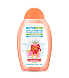 Mamaearth Super Strawberry Body Wash for Kids with Strawberry Oat Protein – 300 ml, 1 count ( Free Shipping )
