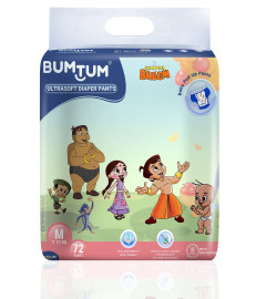 BumtumChotaBheem Medium Baby Diaper Pants, 72 Count Online - Epakira