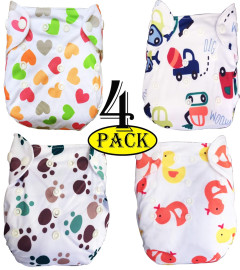 Babymoon Washable Baby Diaper Premium Cloth Diaper (Pack Of 4) Online - Epakira